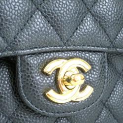 مملوكة مسبقًا Chanel Black Caviar Douple Flap Shoulder Bag