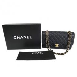 مملوكة مسبقًا Chanel Black Caviar Douple Flap Shoulder Bag