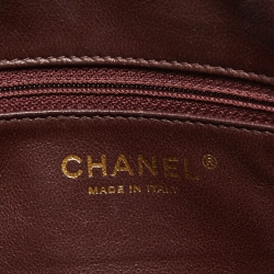 Pre Owned Chanel Brown Diagonal Quilted Leather CC Covered Signature Flap Bag