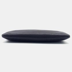 Pre Owned Chanel Black Leather Lucky Flower Clutch Bag