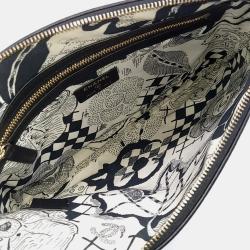 Pre Owned Chanel Black Leather Lucky Flower Clutch Bag