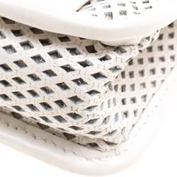 Pre Owned حقيبة شانيل أب إن ذا إير قلاب كلاسيك جلد مخرمة بيج فاتحة