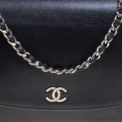 Chanel Black Caviar Leather Sevruga Wallet on Chain