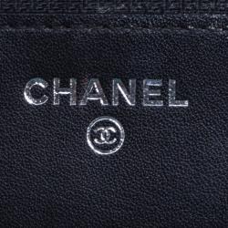 Chanel Black Caviar Leather Sevruga Wallet on Chain