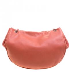 Pre Owned Chanel Vermilion Ultra Soft Leather Sensual Shopping Hobo