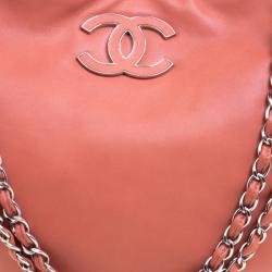Pre Owned Chanel Vermilion Ultra Soft Leather Sensual Shopping Hobo