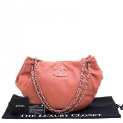 Pre Owned Chanel Vermilion Ultra Soft Leather Sensual Shopping Hobo