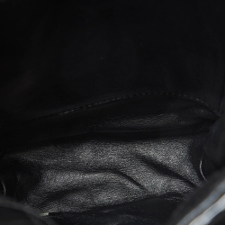 Pre Owned Chanel Black Quilted Patent Leather Sideways Flap Shoulder Bag