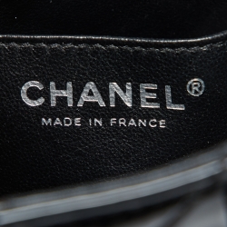 Pre Owned Chanel Black Quilted Patent Leather Sideways Flap Shoulder Bag