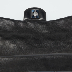 Pre Owned Chanel Black Quilted Patent Leather Sideways Flap Shoulder Bag