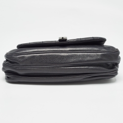 مملوكة مسبقًا Chanel Black Quilted Leather Mademoiselle Lock Accordion Flap Bag