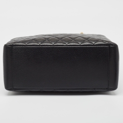 Pre Owned Chanel Black Quilted Caviar Leather Grand Shopping Tote