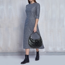 Pre Owned Chanel Black Leather CC Modern Chain Hobo