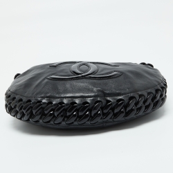 Pre Owned Chanel Black Leather CC Modern Chain Hobo