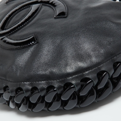 Pre Owned Chanel Black Leather CC Modern Chain Hobo