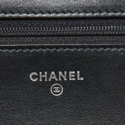 Pre Owned Chanel Black Quilted Leather CC Gabrielle Wallet On Chain