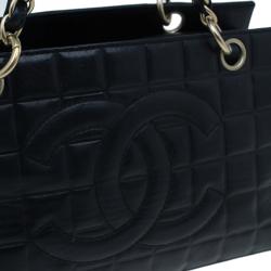 Pre Owned حقيبة شانيل شوكيليت بار جلد أسود بيتيت شوبر