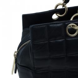 Pre Owned حقيبة شانيل شوكيليت بار جلد أسود بيتيت شوبر