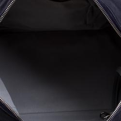 Pre Owned Chanel Navy Blue Quilted Denim CC Bowling Bag