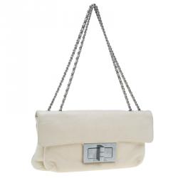 Pre Owned Chanel Beige Leather Duchess Shoulder Bag