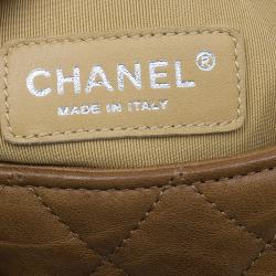 Pre Owned حقيبة شانيل جلد بني ماكسي بسلسلة محيطة وقلاب