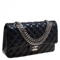 مملوكة مسبقًا Chanel Black Quilted Leather Medium Bijoux Chain Classic Double Flap Bag