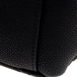 Pre Owned Chanel Matte Black Quilted Leather Classic Flap Top Handle Bag