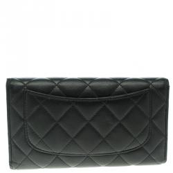 Chanel Black Quilted Leather Classic Flap Wallet