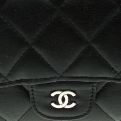 Chanel Black Quilted Leather Classic Flap Wallet