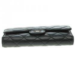 Chanel Black Quilted Leather Classic Flap Wallet