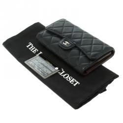 Chanel Black Quilted Leather Classic Flap Wallet