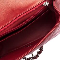 مملوكة مسبقًا Chanel Red Quilted Leather Mini Square Classic Flap Bag