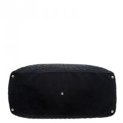 Pre Owned حقيبة يد شانيل سي هيت كبيرة جلد إريدسنت مبطنة سودا�ء