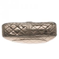 Pre Owned حقيبة شانيل قلاب 226 كلاسيك 2.55 ريإيشو جلد مبطنة ذهبية