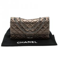 Pre Owned حقيبة شانيل قلاب 226 كلاسيك 2.55 ريإيشو جلد مبطنة ذهبية