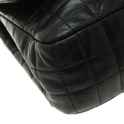 Pre Owned حقيبة شانيل كلاسيك جلد أسود منقوش صغيرة بقلاب