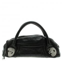 Pre Owned Chanel Black Caviar Leather Mini Bowling Bag