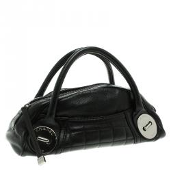 Pre Owned Chanel Black Caviar Leather Mini Bowling Bag