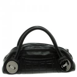 Pre Owned Chanel Black Caviar Leather Mini Bowling Bag