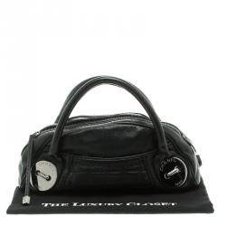 Pre Owned Chanel Black Caviar Leather Mini Bowling Bag