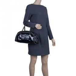 Pre Owned حقيبة شانيل جلد أسود سلاسل CC كبيرة