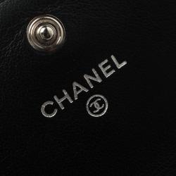 Chanel Black Quilted Leather CC Flap Continental Wallet