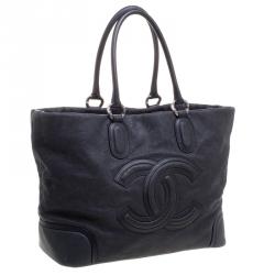 Pre Owned Chanel Black Iridescent Leather CC Tote