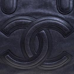 Pre Owned Chanel Black Iridescent Leather CC Tote