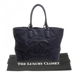 Pre Owned Chanel Black Iridescent Leather CC Tote