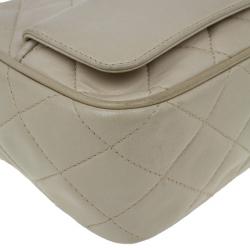 مملوكة مسبقًا Chanel Beige Quilted Lambskin Shoulder Bag With Tassel