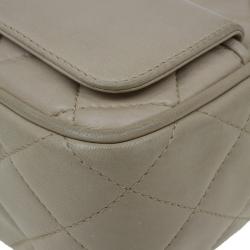 مملوكة مسبقًا Chanel Beige Quilted Lambskin Shoulder Bag With Tassel