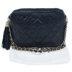 مملوكة مسبقًا Chanel Black Lambskin Camera Bag With Tassel
