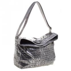 Pre Owned Chanel Dark Silver Vinyl Limited Edition Large Hobo