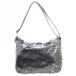 Pre Owned Chanel Dark Silver Vinyl Limited Edition Large Hobo